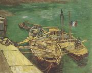 Vincent Van Gogh Quay with Men Unloading Sand Barges (nn04) France oil painting reproduction